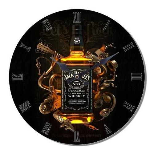 Reloj Mural De Madera Diseño Whiskey