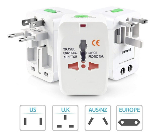 Adaptador Enchufe Universal Viajero Viaje Turismo 110v 220v