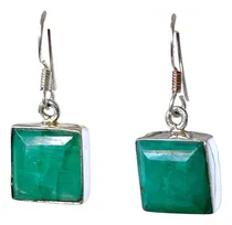 Comprar Aros Enjoyas Jewels Plata 925 Cuadrados Esmeralda