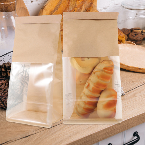 Sacos Grandes De Pão De Papel Com Janela Transparente 50 Uni