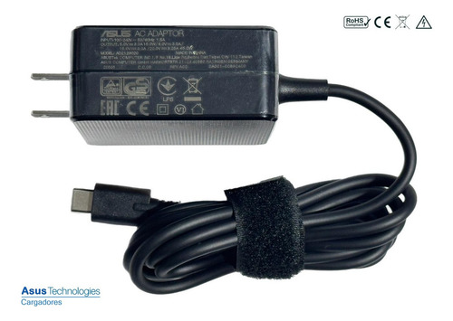 Cargador Asus C 20v 3.25a 45w 65w Zenbook 13 Color Negro