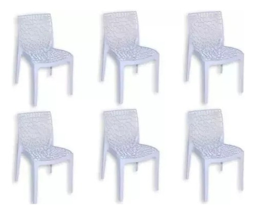 Combo 6 Sillas Sillon Perla Reforzado  Mascardi Blanca