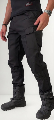 Pantalon Neopren Piel Por Dentro Cargo Bolsillos Hombre