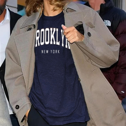 Playera Hombre Moda Cómodo Estampada Carta Manga Corta