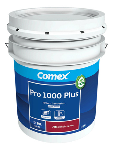Cubeta 19l Pro1000 Plus Mate Comex Colores Lavable Turron Mate