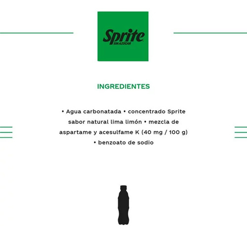 Refresco Sprite Lima Limón Sin Azúcar 6 Piezas De 355 Ml C/u