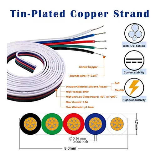 Kit De Conectores De Tira Led Rgbw Fsjee De 12 Mm Y 5 Pines