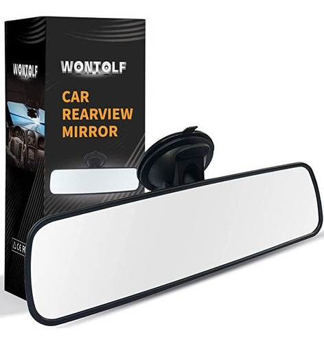 Wontolf - Espejo Retrovisor Blanco Para Interior, Universal.