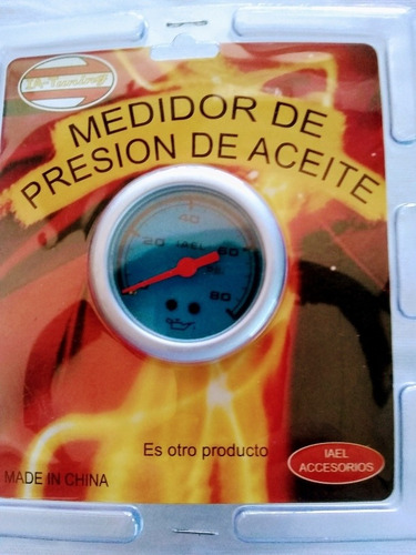 Imagen 1 de 1 de Medidor Presión De Aceite Fondo Azul 52 Mm