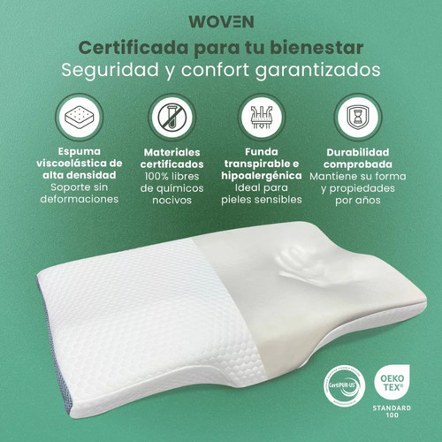 Almohada Ortopédica Cervical Woven Soporte Ergonómico De Espuma Viscoelástica