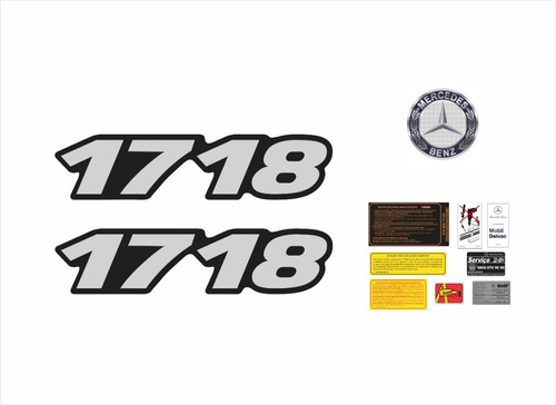 Adesivos Compatível Mercedes Benz 1718 Emblema Resinado 77