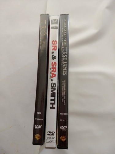 Dvd Tróia +sr. Sra Smith+o Assassinato De Jesse James Pelo C