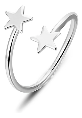 Anillo Estrella Minimalista Joyería Elegante Plata Ley 950