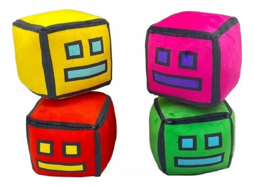 - Juguete De Peluche Q, 4 Piezas, Geometry Dash Game 2023