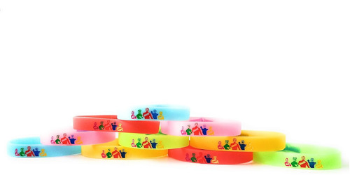 Red, Green, Pink, Blue And Yellow Rangers Bracelets Kid...