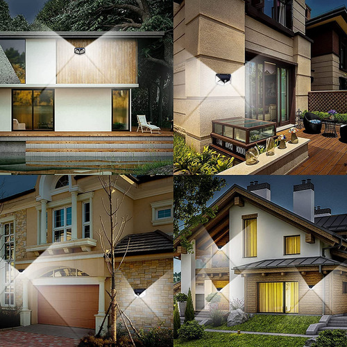 Lámparas Solares Externas 100 Led Paquete De 4 Ip65 Jardin