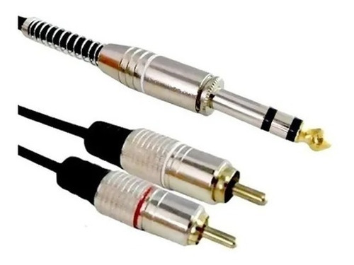 Cabo P10 Estéreo Com 2 Rca Profissional Ponta Gold 1,80m