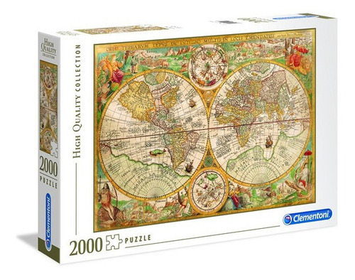 Puzzle Clementoni 2000 Piezas Mapa Antiguo Del Mundo