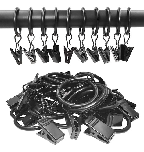 Paquete De 40 Anillos De Metal Para Cortinas Con Clips, Somb