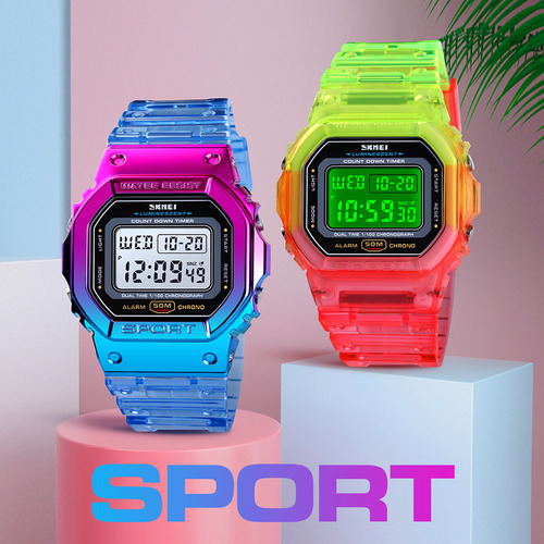 Relógio Esportivo Digital Feminino:, Dual Time, Alarme