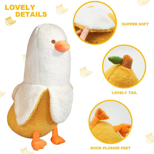 Xt Peluche De Pato Plátano, Almohada De Felpa Con Abrazo