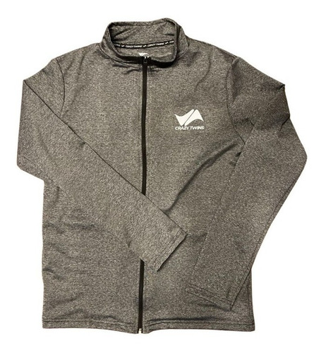 Imagen 1 de 2 de Campera Deportiva Elastizada Fit - Gris Jaspeada