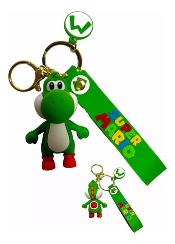 Llavero Super Mario Bros De Goma Yoshi Dinosaurio