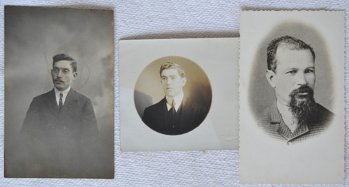 Lote 3 Fotos Retratos Señores Moda Ca 1920 Hombres (Usado)