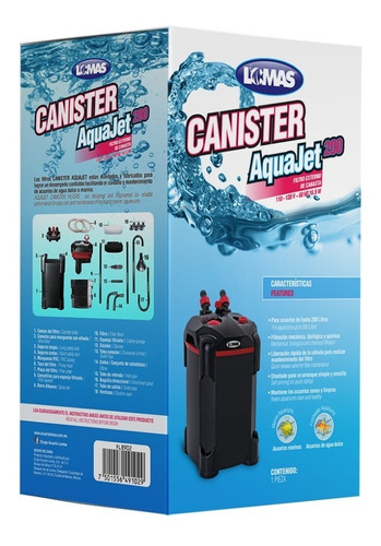 Filtro Canister Aquajet 200 Litros Peces Acuario