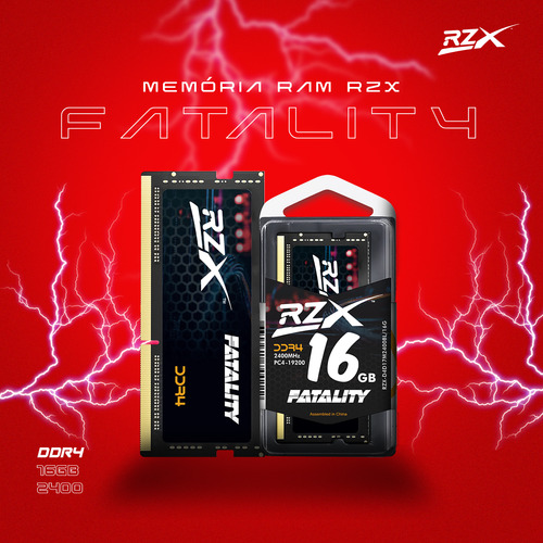 Memoria para portátil Rzx Fatality de 16 GB, Ddr4, 2400 MHz, CL17, 1,2 V