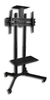 Rack Pedestal Movil Con Repisa Led 37 - 70 Pulgadas Batblack
