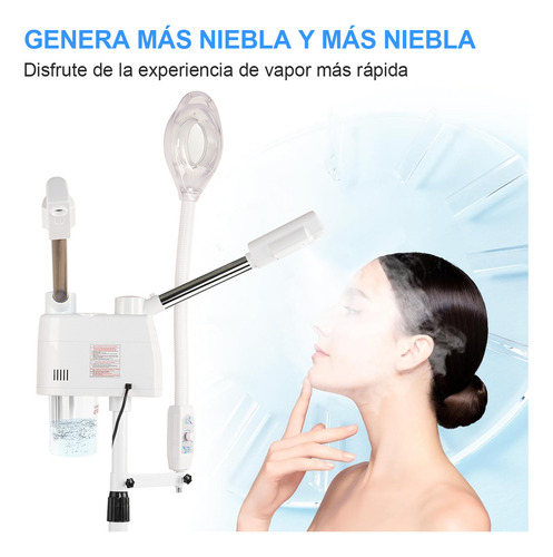 LOZAYI-Vaporizador Facial 3en1 Prof: Ozon+doblespray, Espejo/led