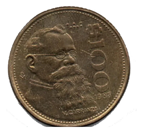 Moneda 100 Pesos Venustiano Carranza 1985  Usada