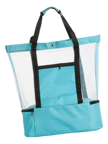 Mesh Beach Tote Bag Mujeres Con Mango Para Bocadillos Verde