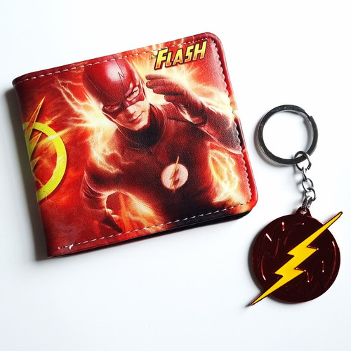 Imagen 1 de 4 de Oferta Combo Billetera Mas Llavero Flash Dc Comics