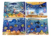 Comprar Juego De Pesca Madera Didáctico Imantado Encastre Denbu