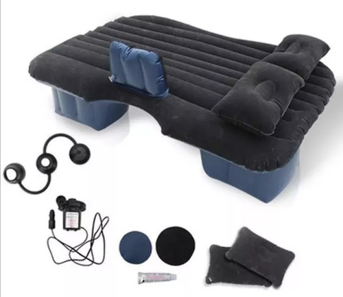 Colchon Inflable + Compresor 12v + 2 Almohadas Encendedor 