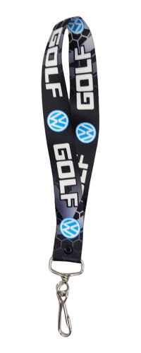 Cinta Lanyards Llaves Vw Golf Negro Logo Azul 29.5 Cm Autos