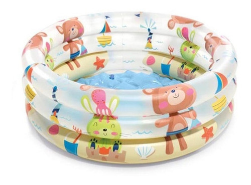 Piscina Inflable Para Bebé De 3 Anillos Ositos 61 X 22 Cm