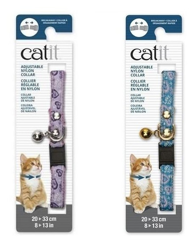 Collar Para Gatos- Ajustable Nylon- 20-33 Cm