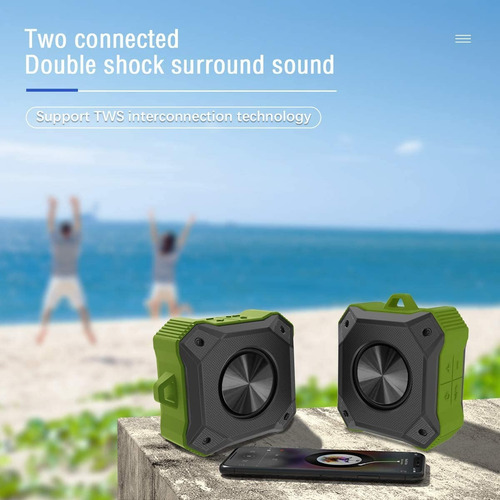 Altavoz Impermeable Ipx7 Inalámbrico Bluetooth 2 Parlantes