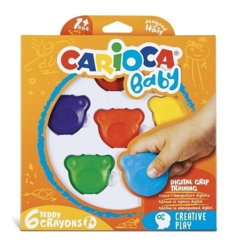 Crayones Carioca Baby Oso Teddy X 6 Made In Italy