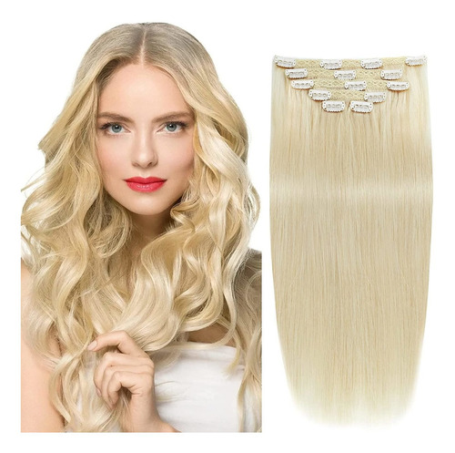 Extensiones Cabello Rubio Blanquecino (#613) 14in 70gr