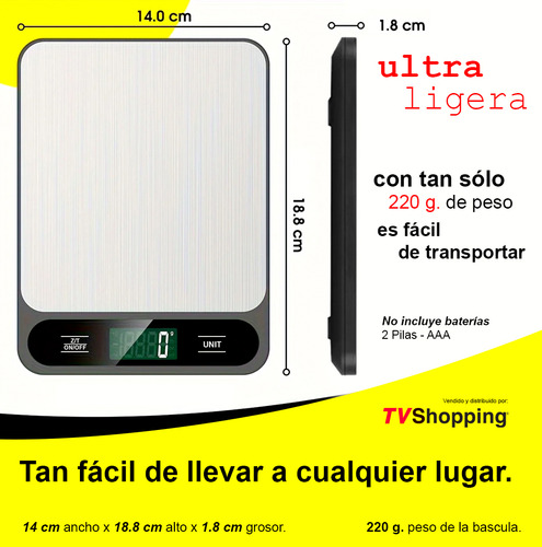Báscula De Cocina Tvshopping Digital De Alta Precisión