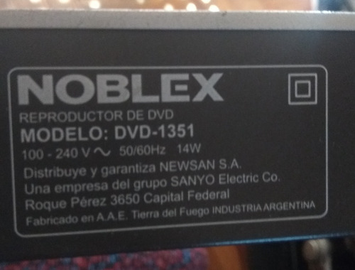 Reproductor Dvd Noblex Funciona