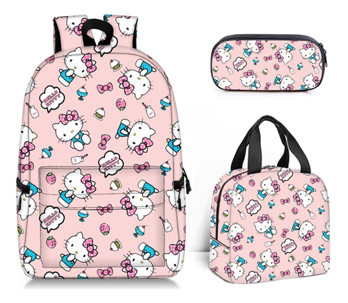 Conjunto Mochila Kawaii Mochila Rosa Niñas Mochila Escolar Y