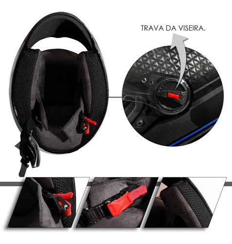 Capacete Fechado Moto Gt1 Azul