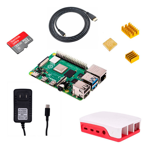 Kit Rasberry Pi 4b 8gb Ram Con Micro Sd 32gb Y Accesorios