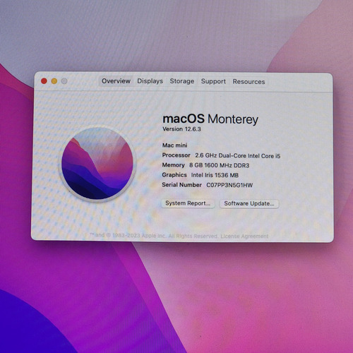 Mac Mini 2014 I5 8 Ram 1 Tb Hdd + 128 Ssd Monterey A1347 (Reacondicionado)