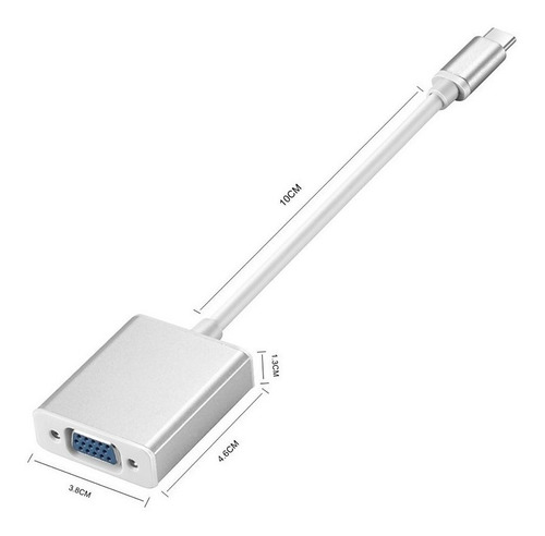 Cabo Adaptador Projetor E Pc Usb 3.1 Tipo C Para Vga N05